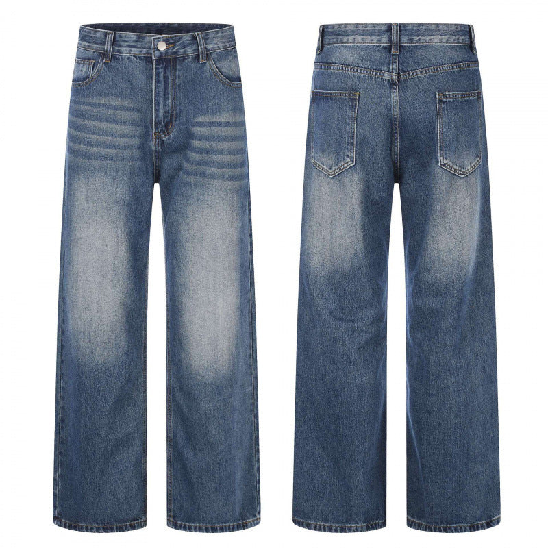 Damen Highwaist-Jeans mit weitem Bein und Vintage-Waschung Echo Archiv