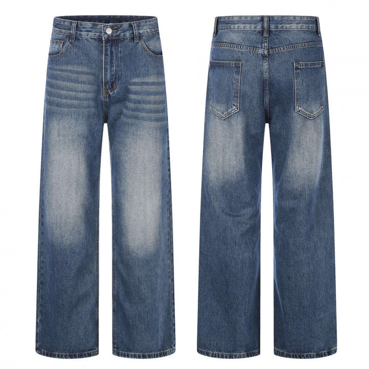 Damen Highwaist-Jeans mit weitem Bein und Vintage-Waschung Echo Archiv
