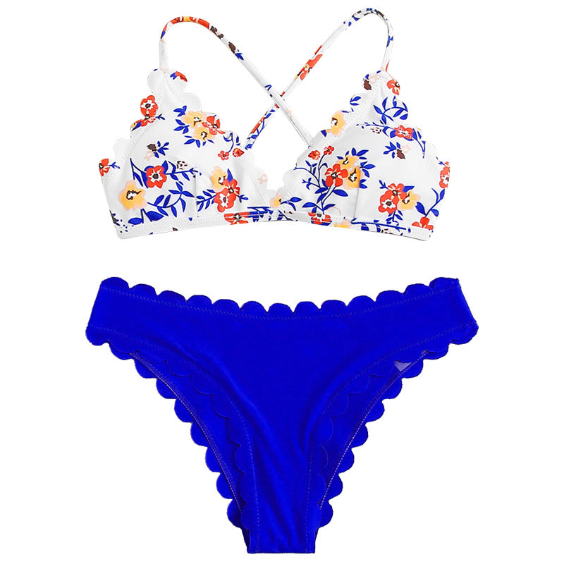 Damen Bikini-Set mit floralem Oberteil und hochtailliertem Slip Echo Archiv
