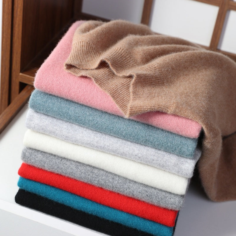 Damen Luxuriöser Kaschmir-Feinstrickpullover mit Stehkragen Echoarchiv