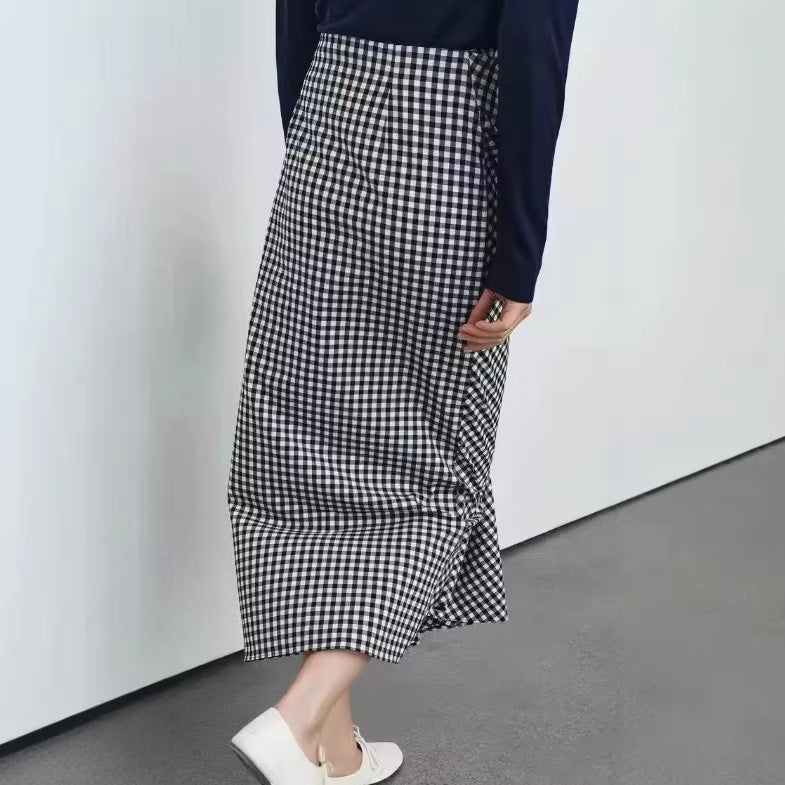 Damen Midirock mit Wickeldetail und Vichy-Karos Echoarchiv