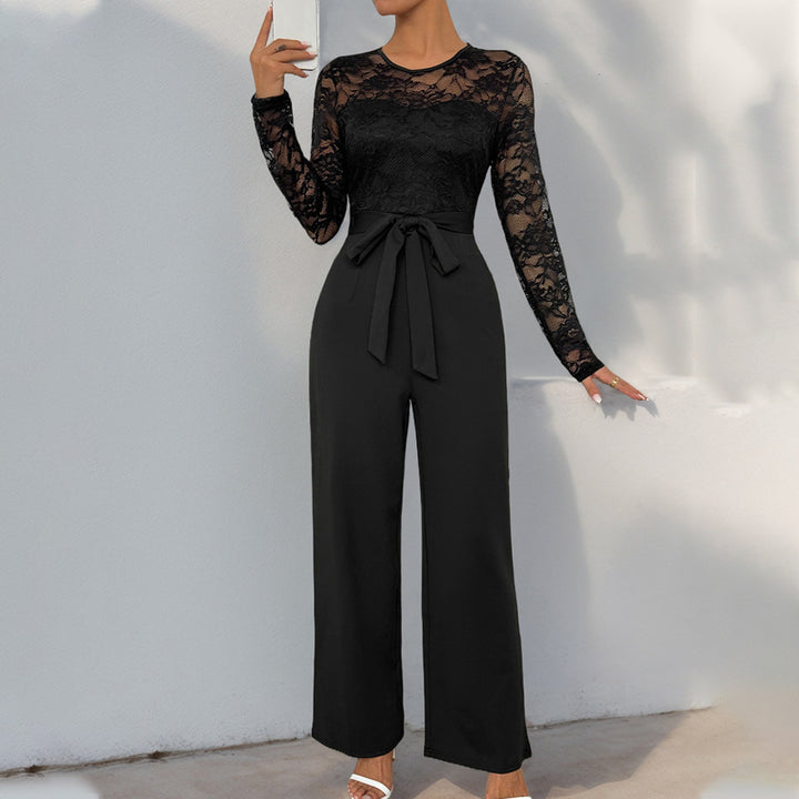 Damen Eleganter und vielseitiger Jumpsuit mit Spitzenoberteil Echo Archiv