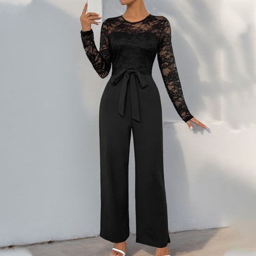 Damen Eleganter und vielseitiger Jumpsuit mit Spitzenoberteil Echo Archiv
