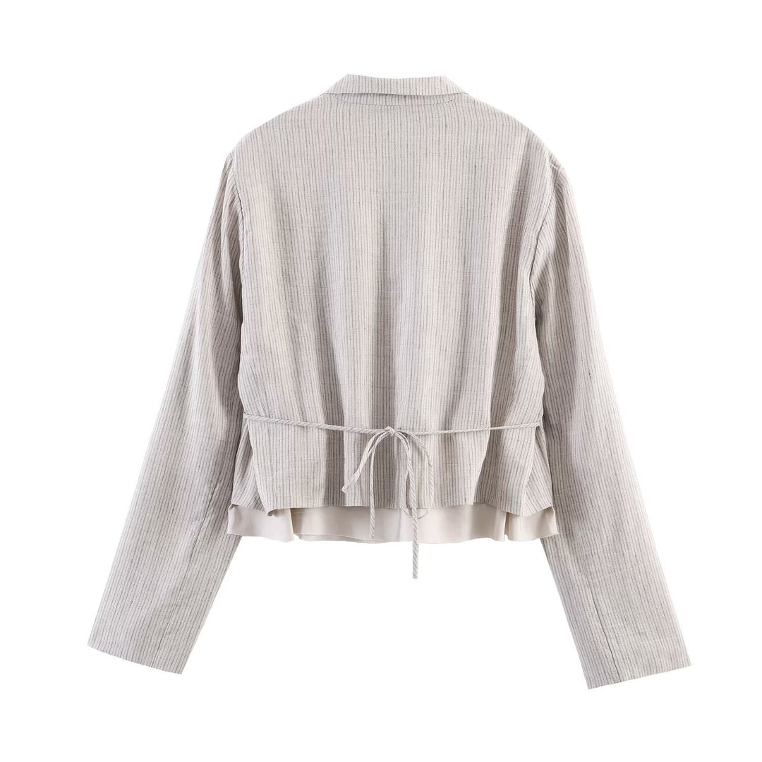 Damen Zweiteiliges Tailored-Set mit Cropped-Blazer und hochtaillierter Faltenhose Echo Archiv