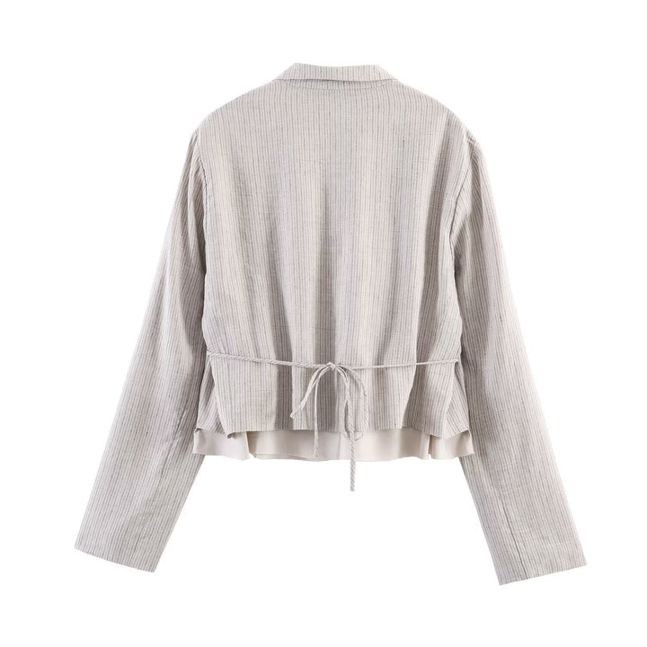 Damen Zweiteiliges Tailored-Set mit Cropped-Blazer und hochtaillierter Faltenhose Echo Archiv