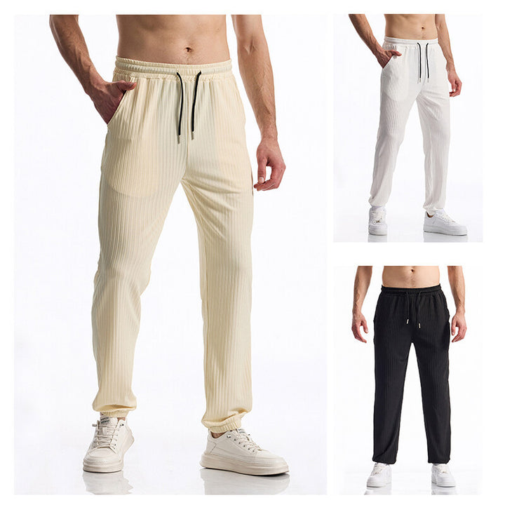Herren Gerippte Loungehose mit elastischem Bund und Kordelzug Echo Archiv