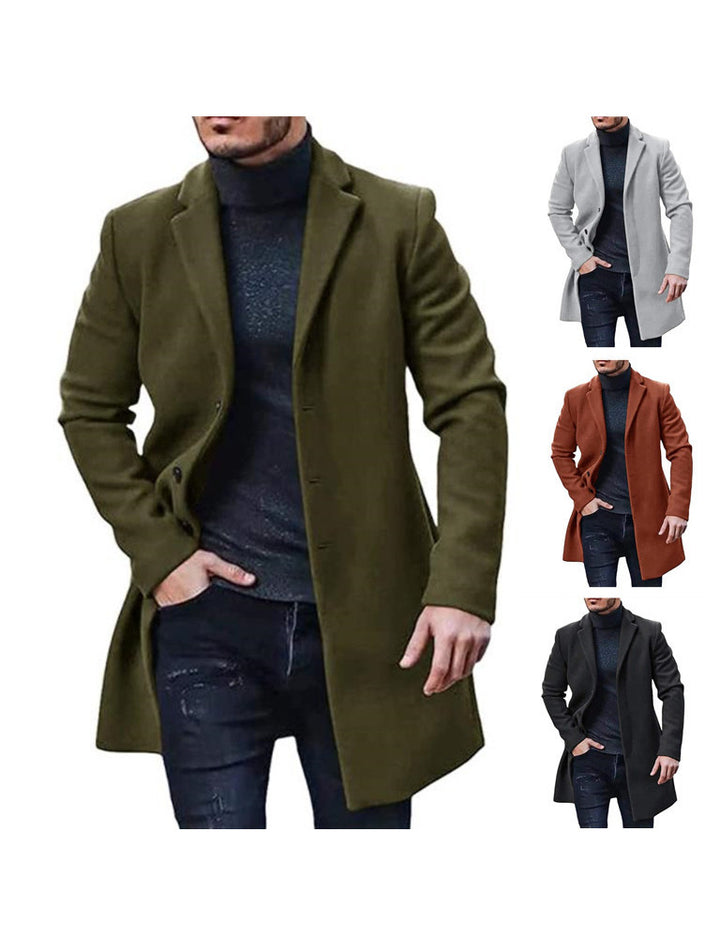 Herren eleganter Wollmantel mit schmalem Schnitt Echoarchiv
