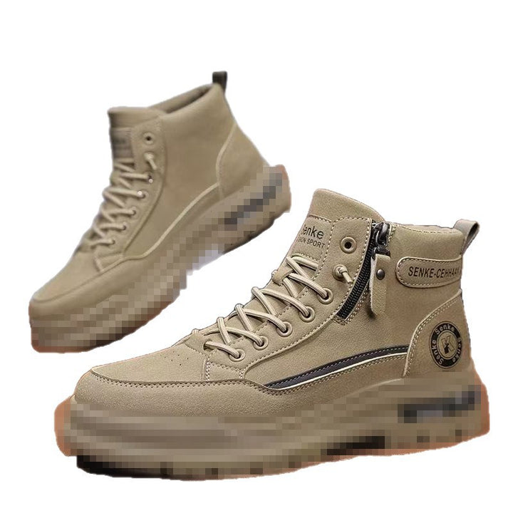 Herren knöchelhohe Sneaker-Boots aus Veloursleder mit Reißverschluss und profilierter Gummisohle Echoarhiv – Tavélo