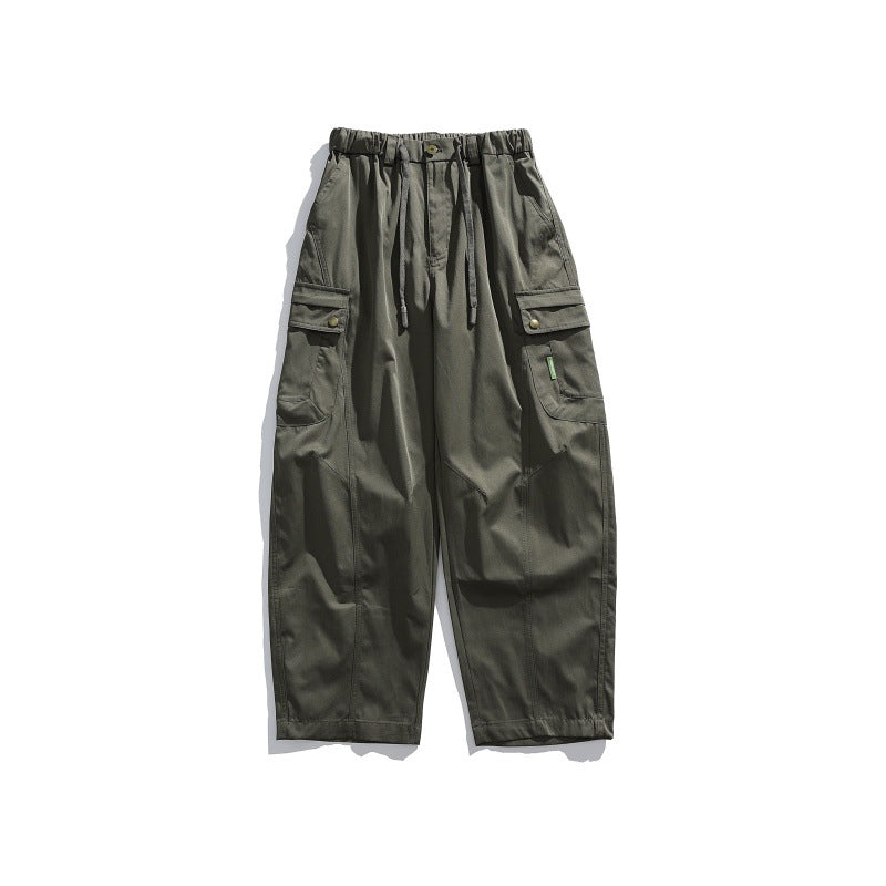 Herren Cargo-Hose mit elastischem Bund, Tunnelzug und multiplen Utility-Taschen Echoarchiv