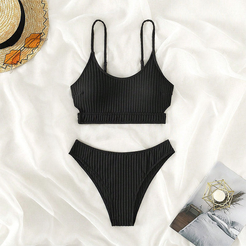 Damen raffinierter Bikini mit gestreiftem Design Echo Archiv