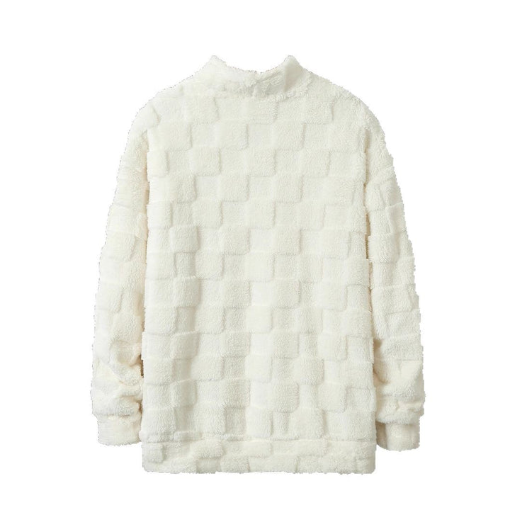 Herren Fleece-Pullover mit strukturierter Oberfläche und hohem Kragen Echoarchiv