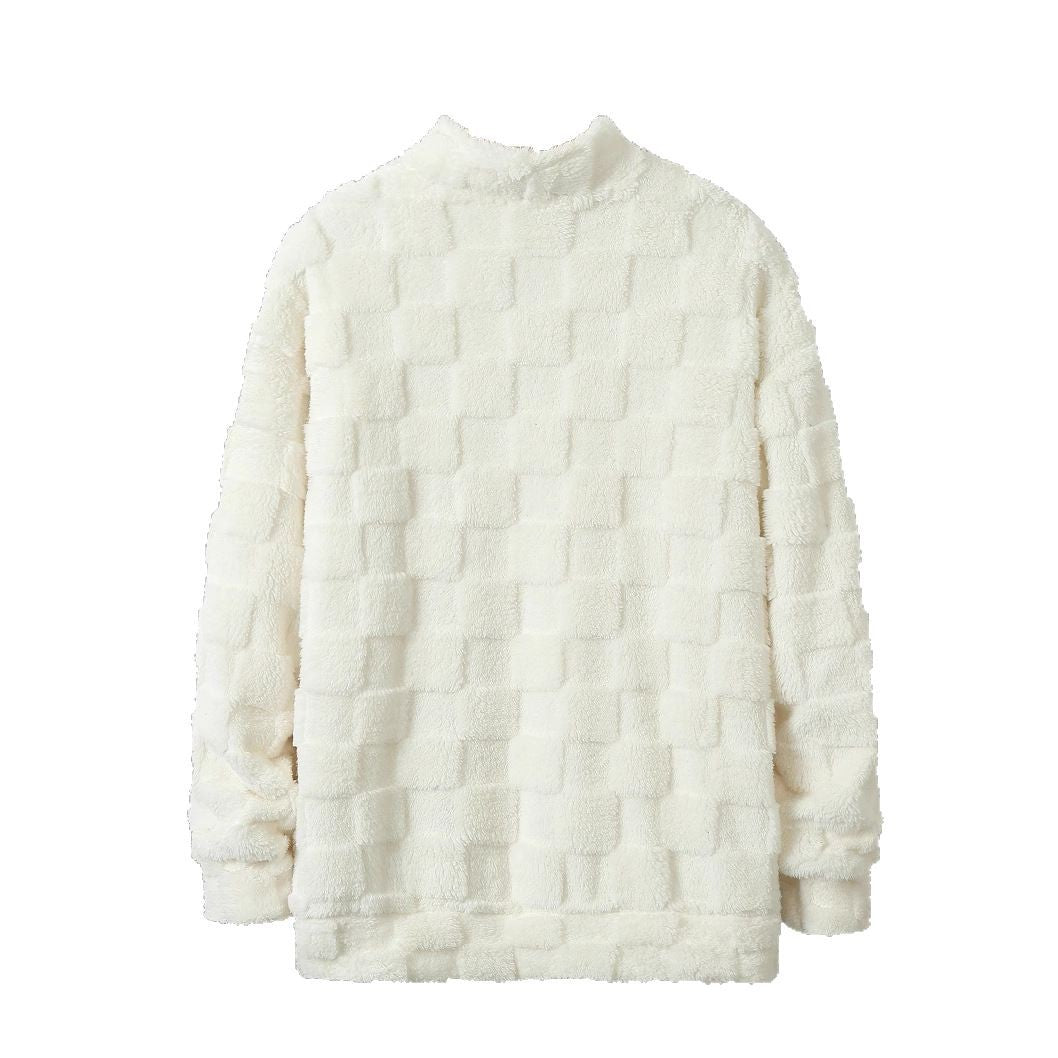 Herren Fleece-Pullover mit durchgehendem Reißverschluss und strukturiertem Design Echoarchiv