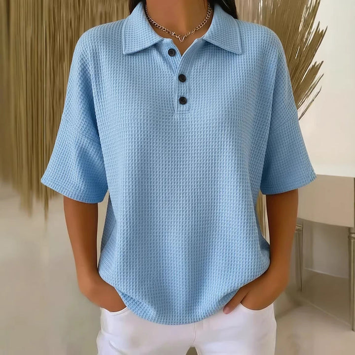 Damen sportliches Poloshirt aus Waffelpiqué Echoarchiv