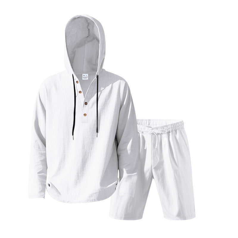 Herren lässiges Set mit Kapuze und Shorts Echoarchiv