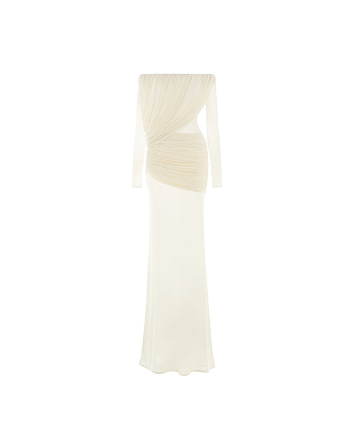 Damen elegantes Kleid mit asymmetrischer Drapierung Echo Archiv