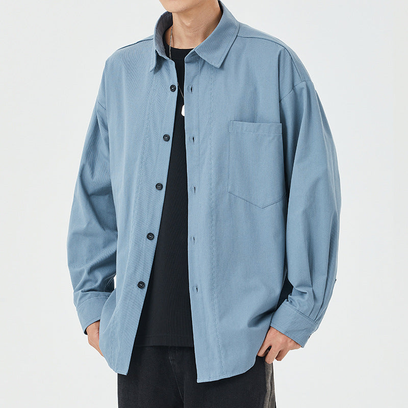 Herren lässige Langarmhemdjacke aus leichtem Material Echoarchiv