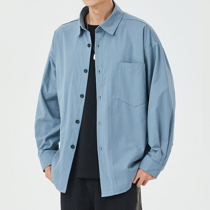 Herren lässige Langarmhemdjacke aus leichtem Material Echoarchiv