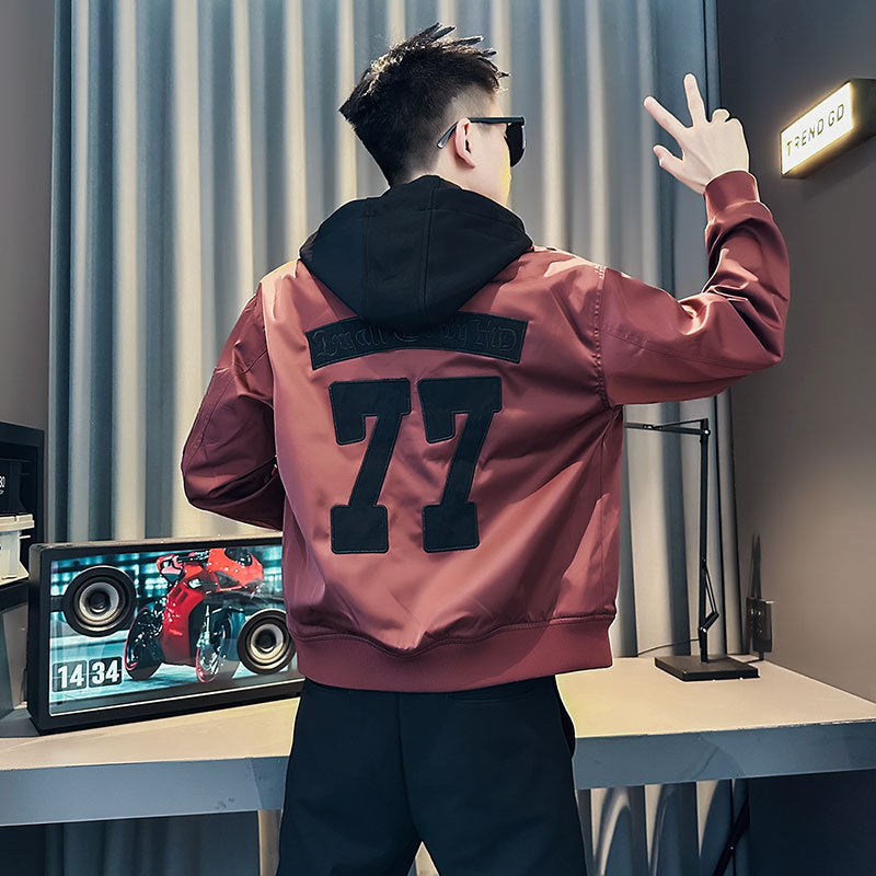Herren Modische Kapuzenjacke mit buntem Druck Echoarchiv