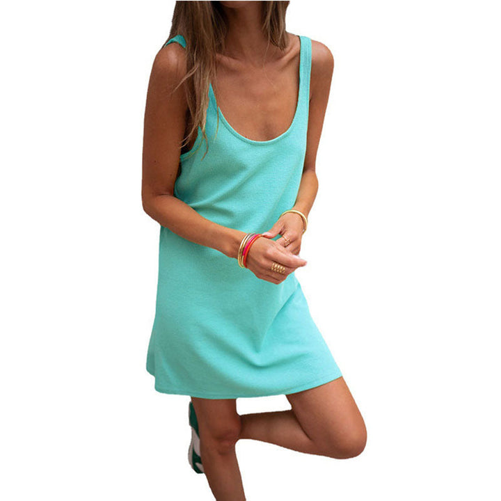Damen Sommerliches Freizeitkleid mit tiefem Ausschnitt und leichtem Stoff Echoarchiv