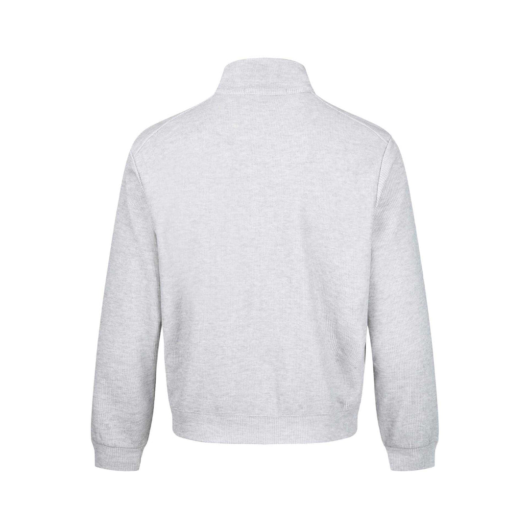 Herren Leichte Sweatjacke aus Baumwoll‑Mix mit Stehkragen, durchgehendem Reißverschluss und Eingrifftaschen Echoarchiv