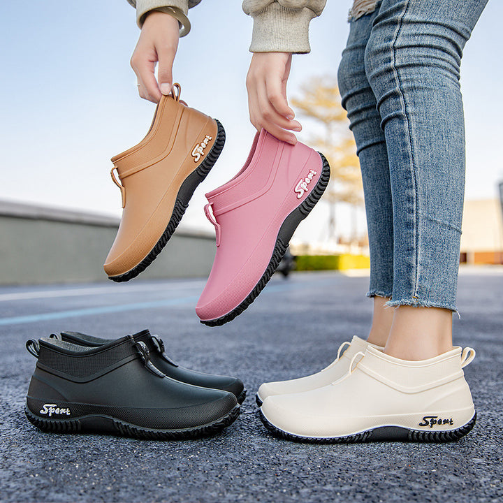 Damen Wasserdichte Ankle-Gummischuhe mit elastischem Schaft und griffiger Laufsohle Echoarhiv