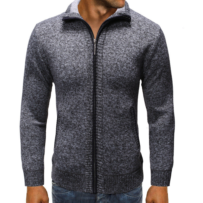 Herren Strickjacke mit Stehkragen und praktischen Taschen Echoarchiv