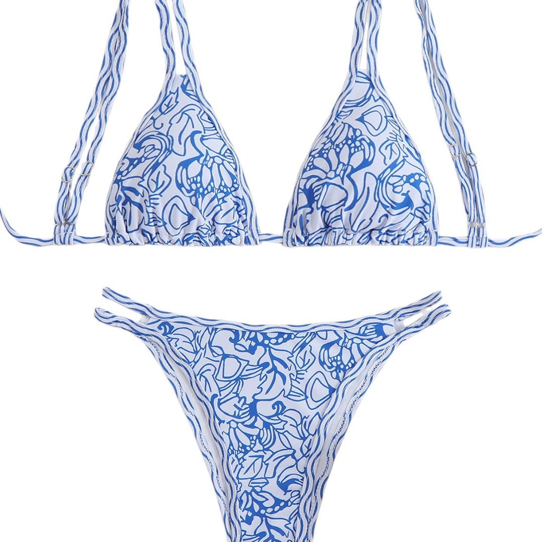Damen Triangel-Bikini-Set mit lebhaftem Strandmotiv Echo Archiv