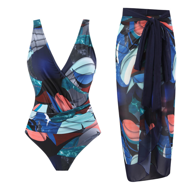 Damen Badeset mit floralem Wickelrock und Einteiler Echo Archiv