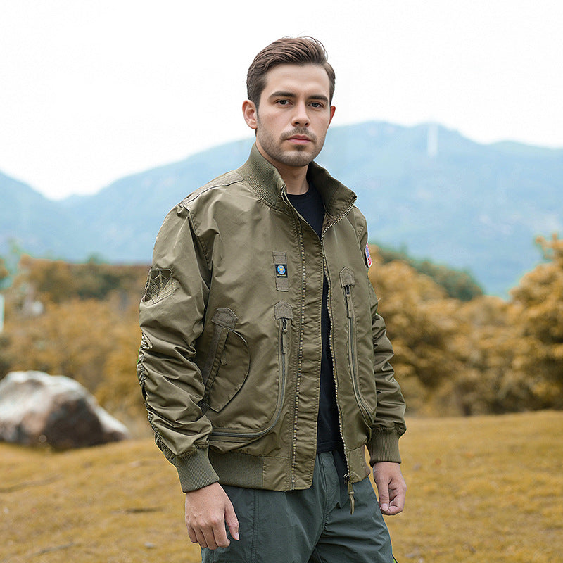 Herren nan robuste Bomberjacke mit winddichtem Nylon, utility-Taschen und elastischen Bündchen Echo Archiv