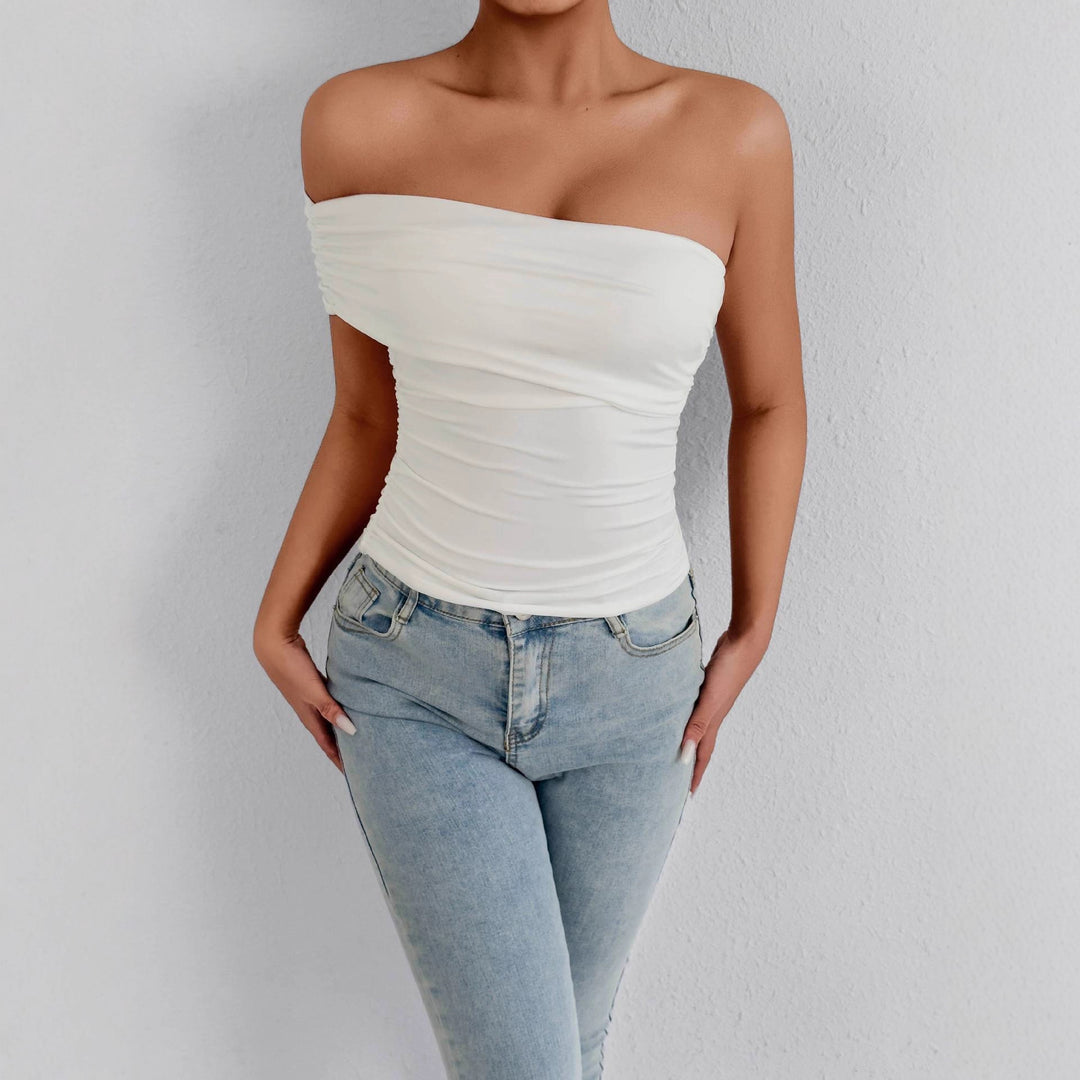 Damen Off-Shoulder Oberteil mit raffinierten Rüschendetails Echo Archiv