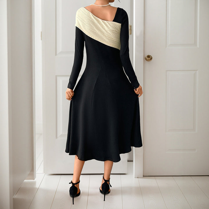 Damen Asymmetrisches Midikleid mit One-Shoulder-Strickdetail und figurbetontem Fall Echoarchiv