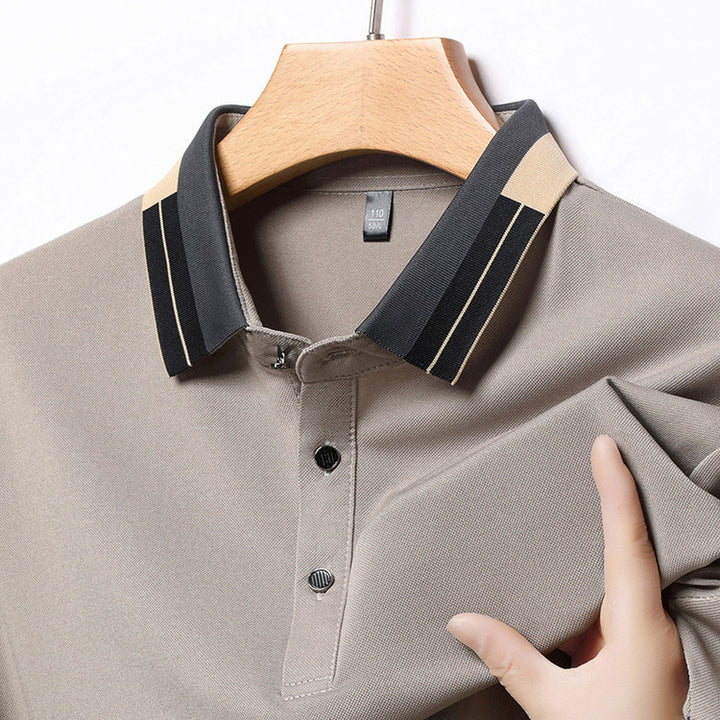 Herren stilvolles Poloshirt mit modernem Kragen und eleganten Akzenten Echoarchiv