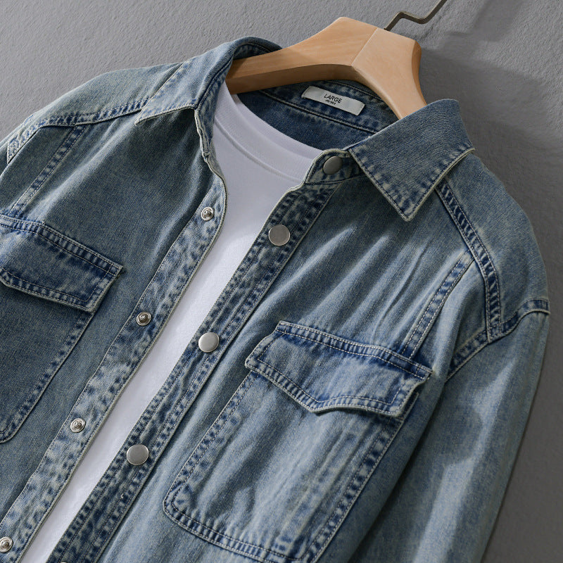 Herren lässiges Oversize Jeanshemd Echoarchiv