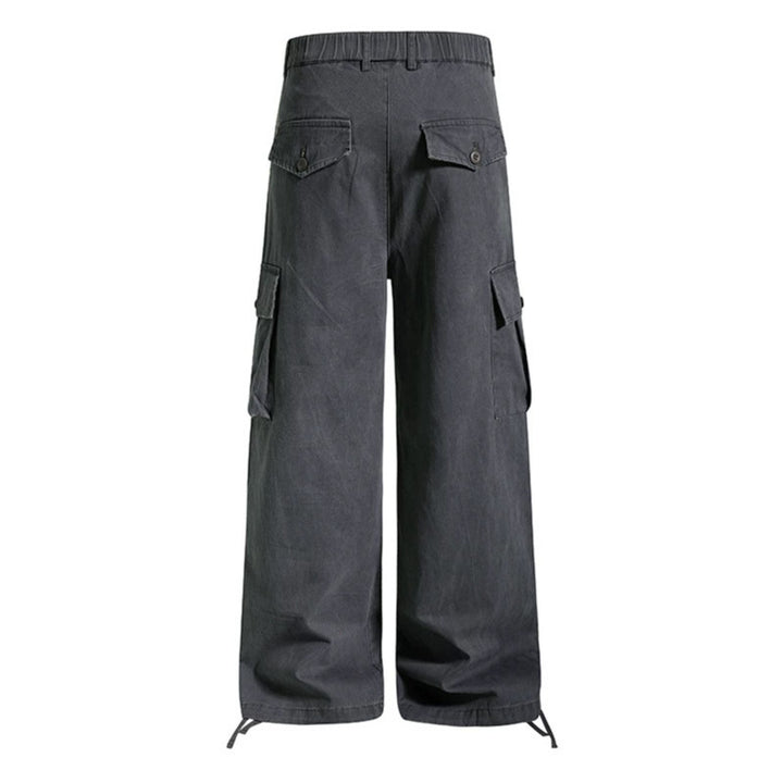 Damen weite Cargo-Hose im Utility-Stil mit Multifunktions-Taschen und Saum-Tunnelzug Echoarchiv