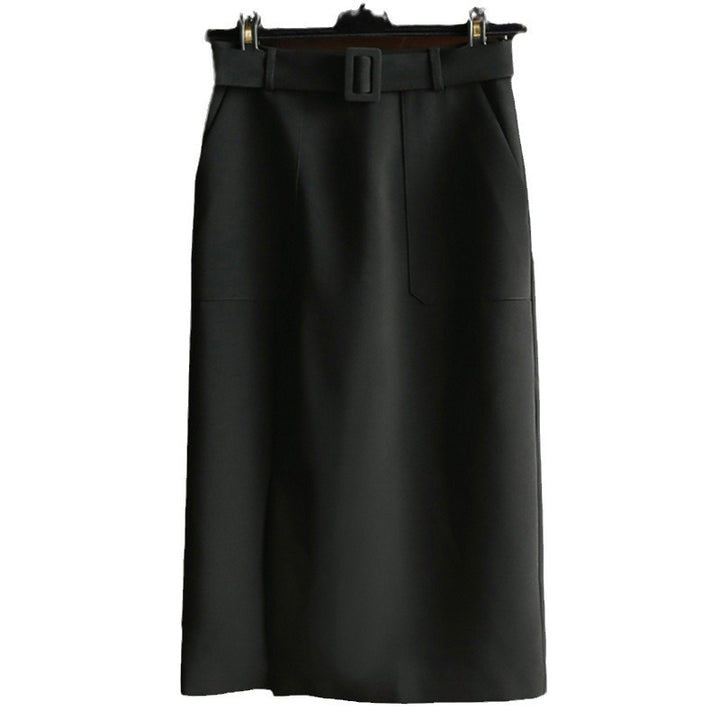 Damen Eleganter High-Waist Bleistiftrock mit Gürtel Echoarchiv