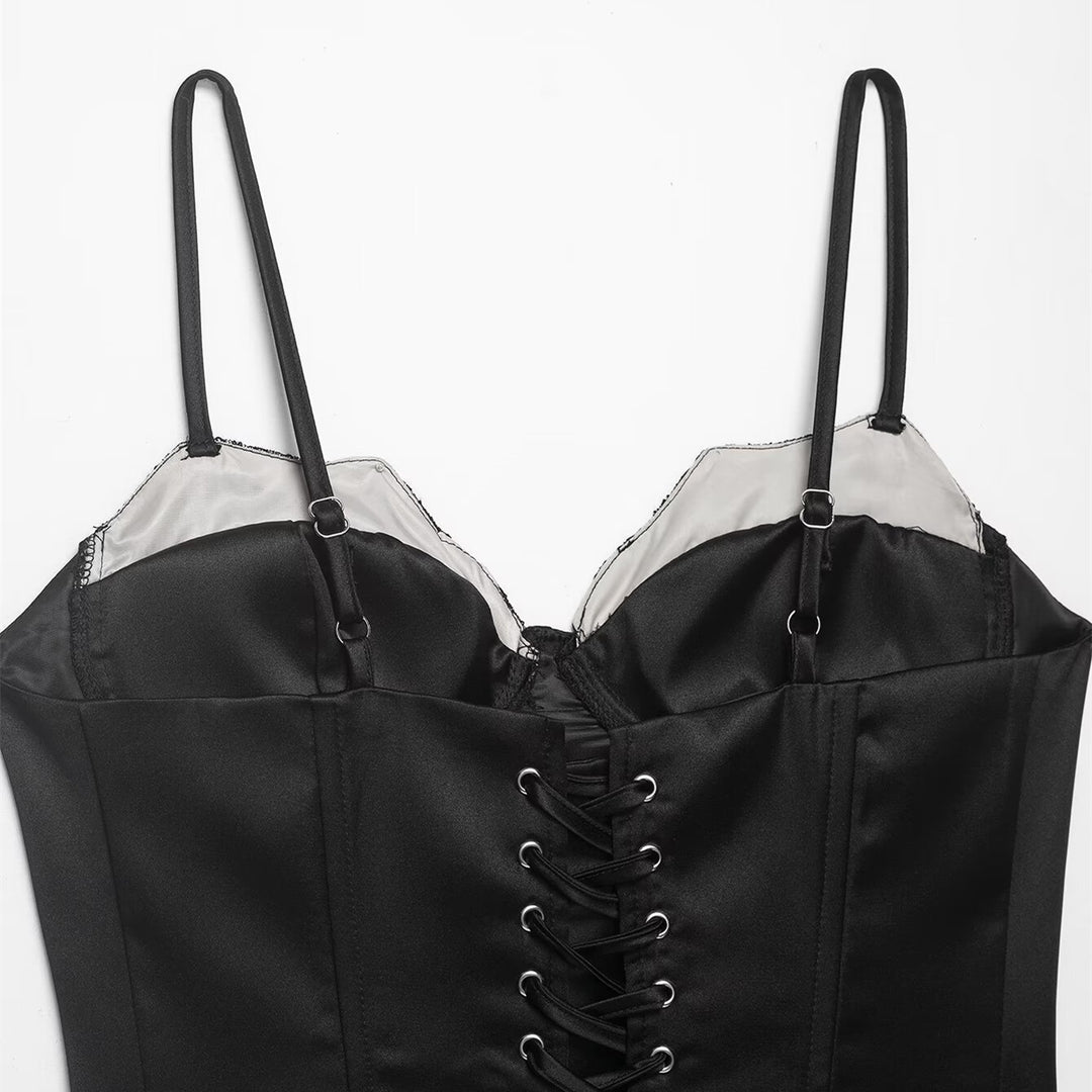 Damen Korsett Top mit zartem Spitzenbesatz und raffiniertem Schnitt Echo Archiv