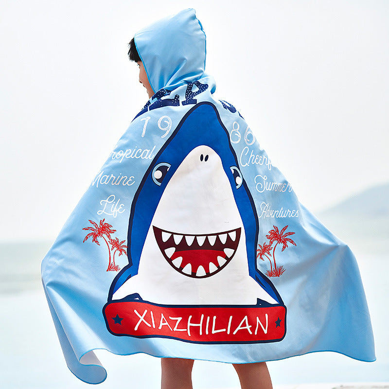 Unisex Strandponcho mit Hai-Motiv Echo Archiv