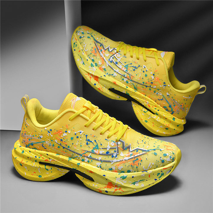 Unisex künstlerische Laufsneaker mit farbspritz-Design, sockenähnlichem Einstieg und gedämpfter Hohlkern-Zwischensohle – Tavélo
