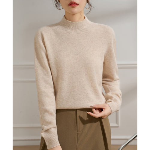 Damen Feiner Feinstrick-Pullover mit kurzem Stehkragen und Kaschmir-Optik Echoarchiv