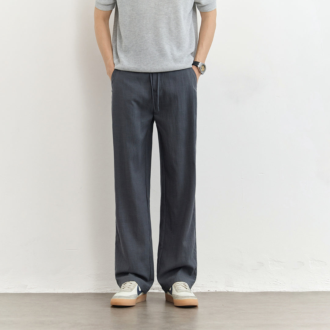 Herren Leichte Leinenhose mit Tunnelzug und geradem Bein Echo Archiv