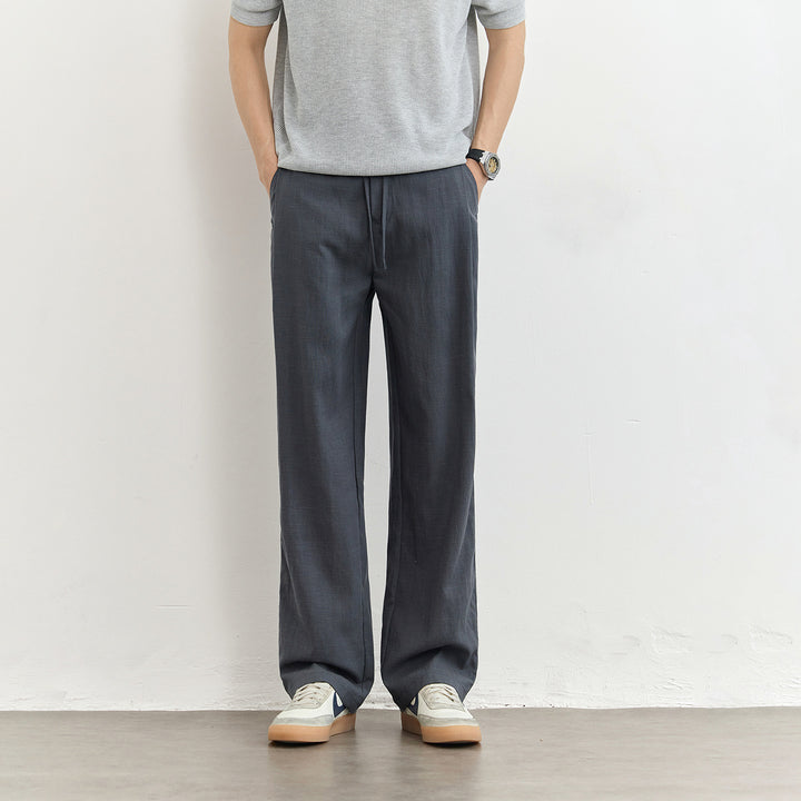 Herren Leichte Leinenhose mit Tunnelzug und geradem Bein Echo Archiv
