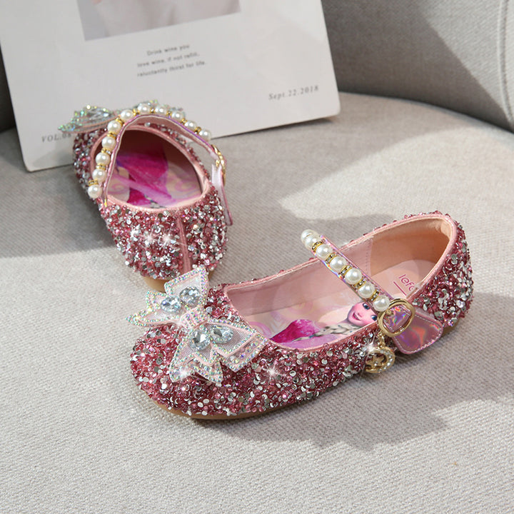 Mädchen Glitzernde Ballerinas mit Perlenakzent Echo Archiv