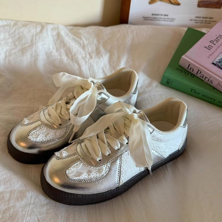 Damen modische Sneakers mit edlem Satinband Echo Archiv