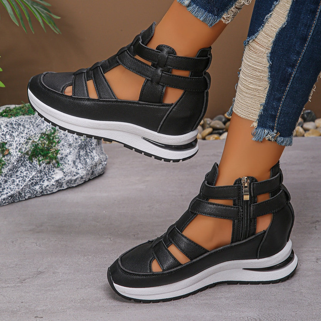 Damen Sportliche Plateau-Sandale mit geflochtenem Riemen und dämpfender Profilsohle – Sorelia