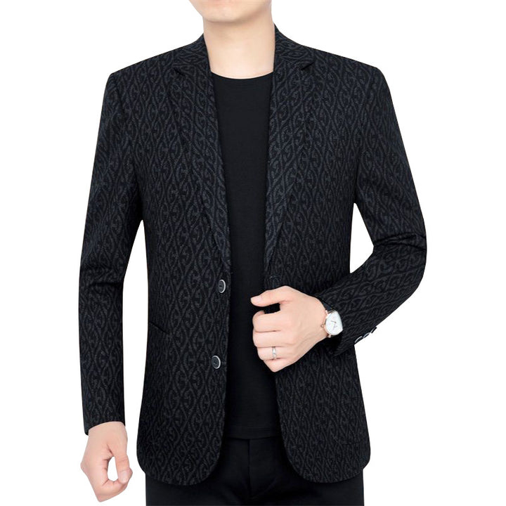 Herren Einreihiges Jacquard-Sakko mit schmaler Silhouette und feiner Struktur – Tianoro