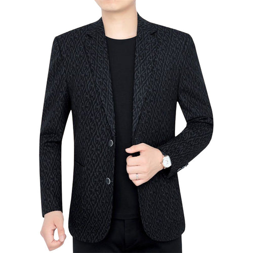 Herren Einreihiges Jacquard-Sakko mit schmaler Silhouette und feiner Struktur – Tianoro