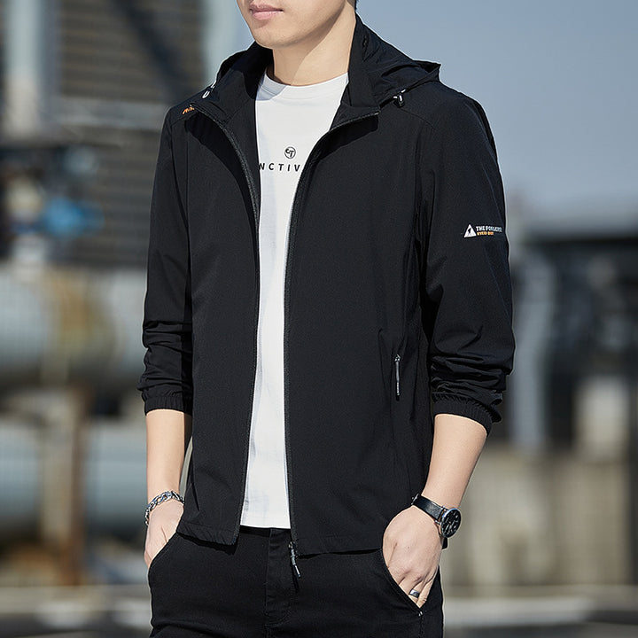 Herren Ultraleichte Wind- und Regenjacke mit Kapuze, Packfunktion und Reißverschlusstaschen Echo Archiv