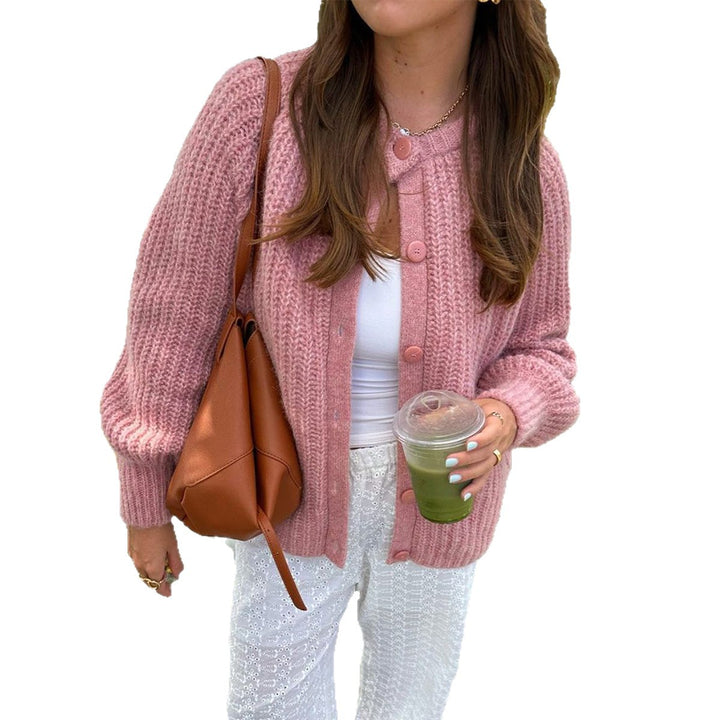 Damen nan grobgestrickter Oversize-Cardigan mit Kokosknopfleiste und überschnittener Schulter Echo Archiv