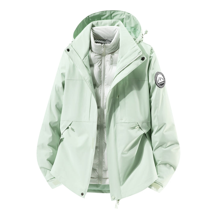 Herren zweilagiger Hardshell-Parka mit abnehmbarer Steppweste und technischer Kapuze Echoarchiv