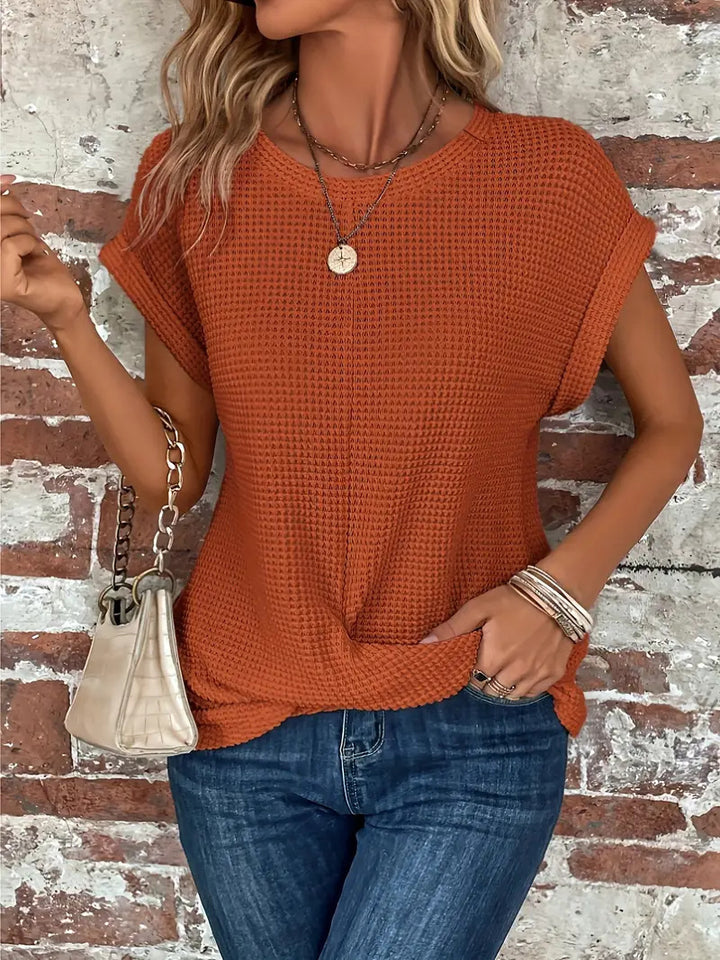 Damen lässiges Waffelstrickshirt Echo Archiv